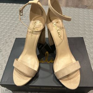 Lulu's Tan Suede Ankle Strap Heels - NWT